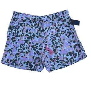 Women's Athletic Shorts in Purple and Black Print